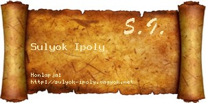 Sulyok Ipoly névjegykártya